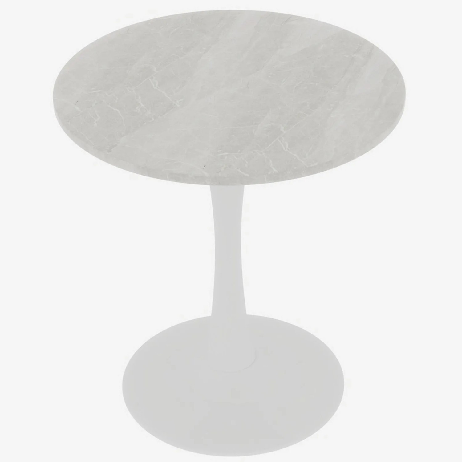 okwish Couchtisch mit Marmor Tischplatte Wohnzimmer Esszimmer 70x70x72cm Weiß
