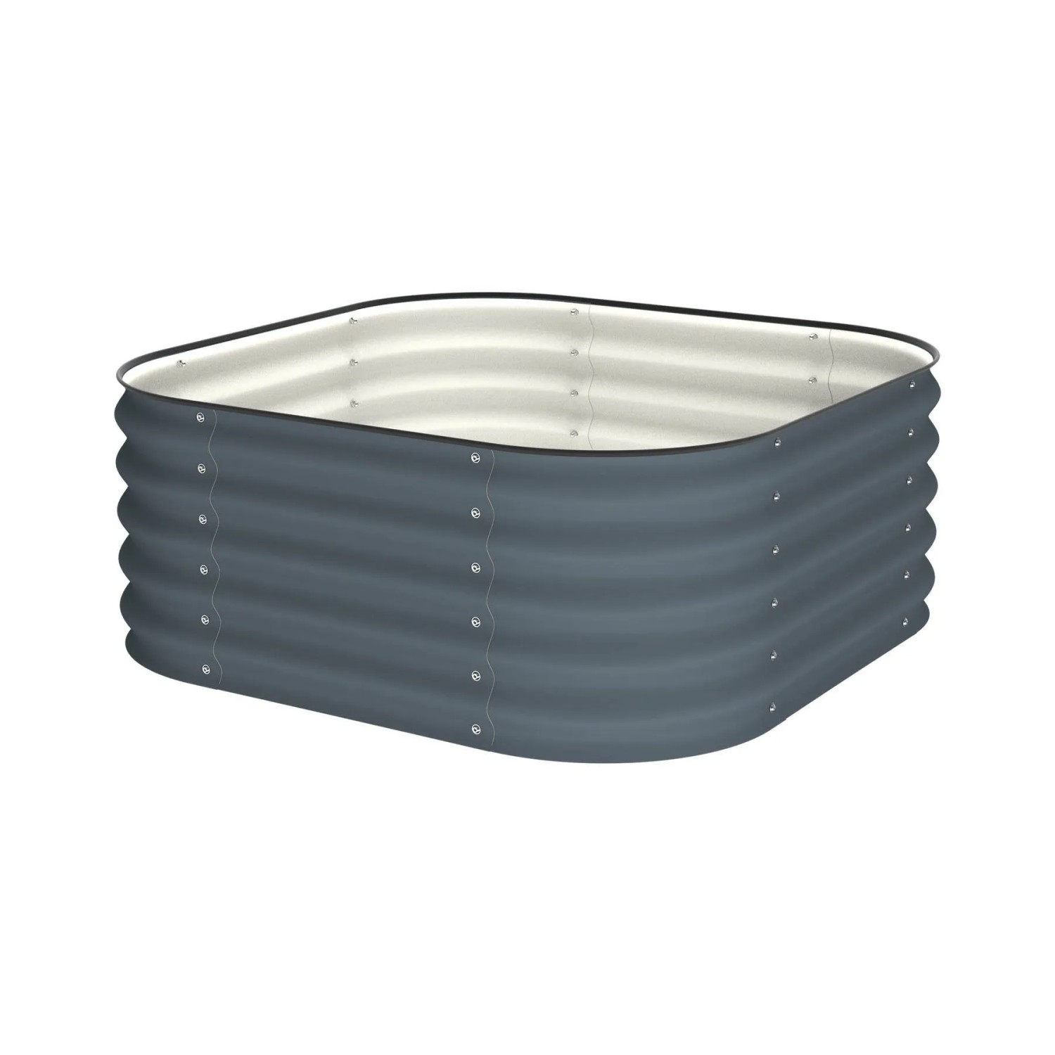 VidaAtHome.de ALVARE Gartenbeet 108 x 108 x 43 cm Graphitgrau mit Silber