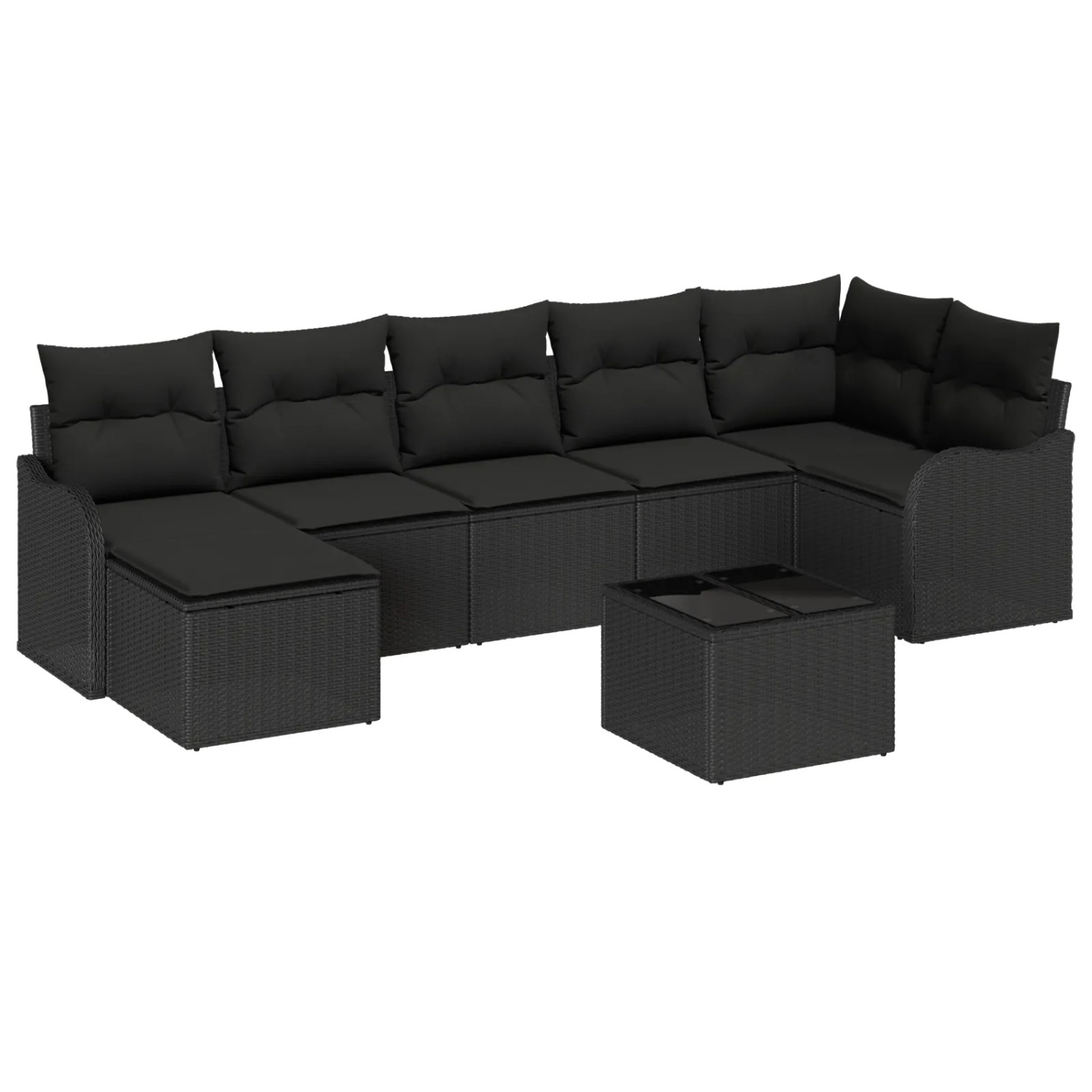 vidaXL Garten-Sofa-Set mit Kissen 8-Tlg Schwarz Poly Rattan 3354472 günstig online kaufen