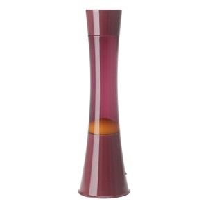 Eglo LED-Lavatischleuchte Bordeaux/Orange. Zylindrische Lampe mit weinroter Flüssigkeit und orangem Wachs für stimmungsvolles Licht.
