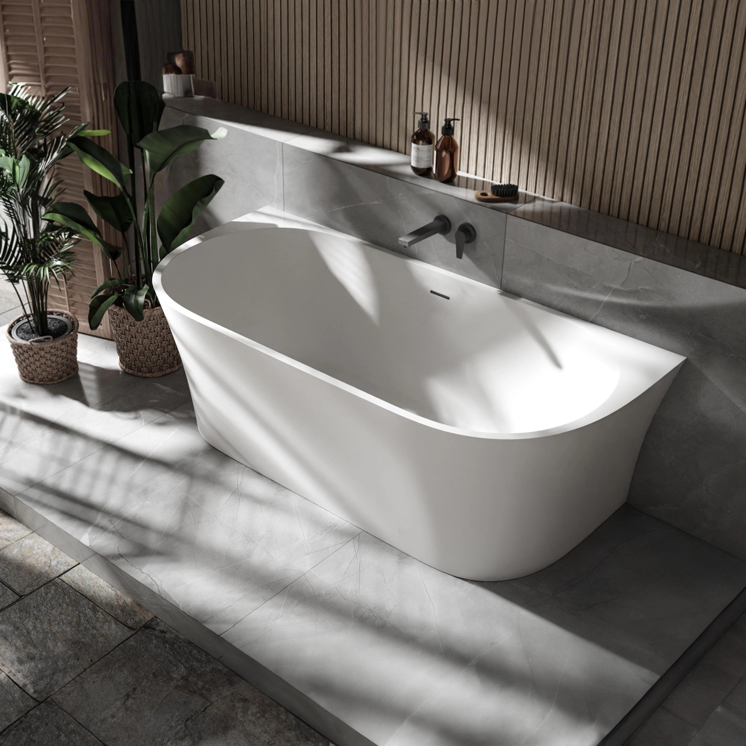 Bernstein Freistehende Badewanne NOVA CORNER Acryl Weiß Matt 170x78 Einbau günstig online kaufen