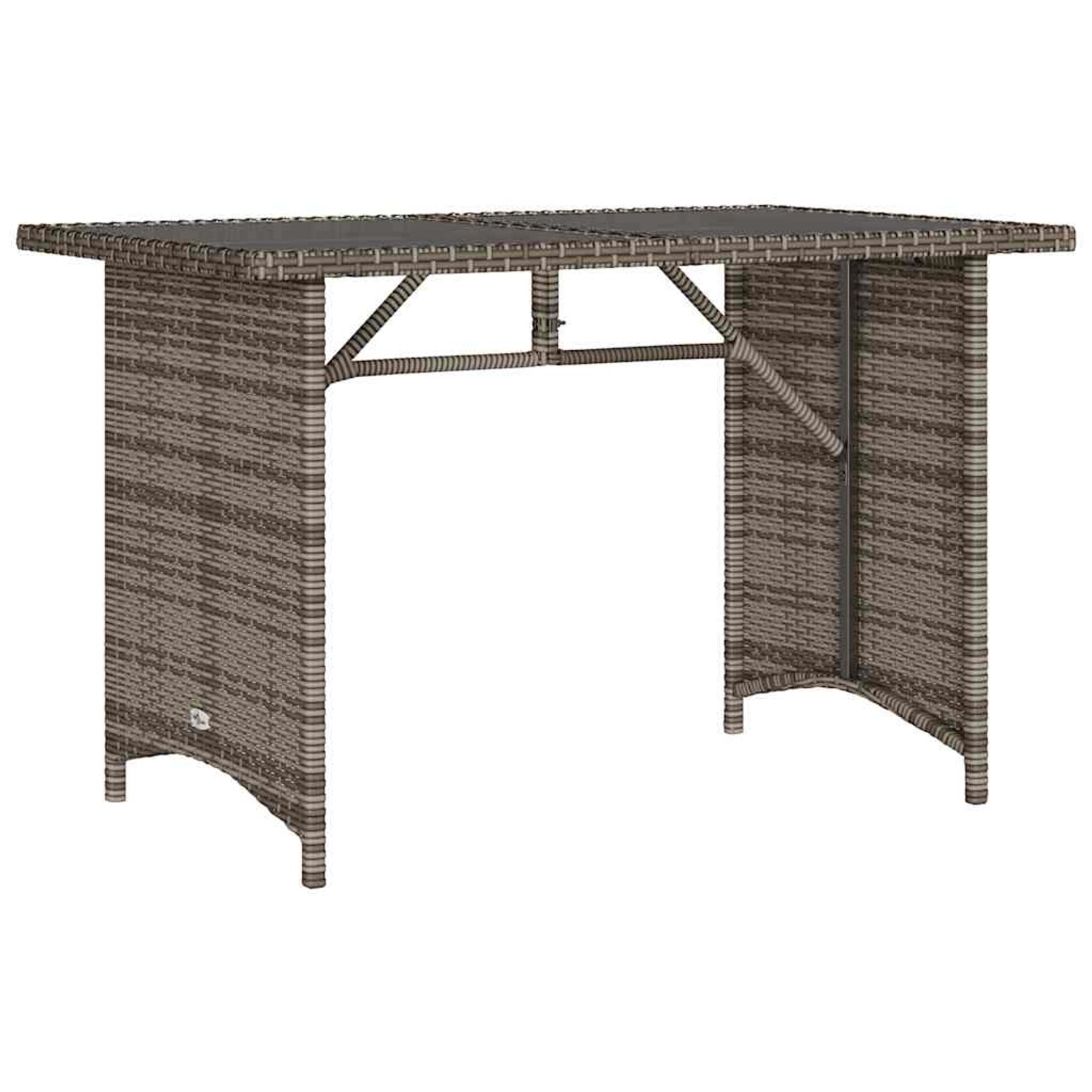 vidaXL Gartentisch mit Glasplatte Grau 110x68x70 cm Poly Rattan 366352 günstig online kaufen