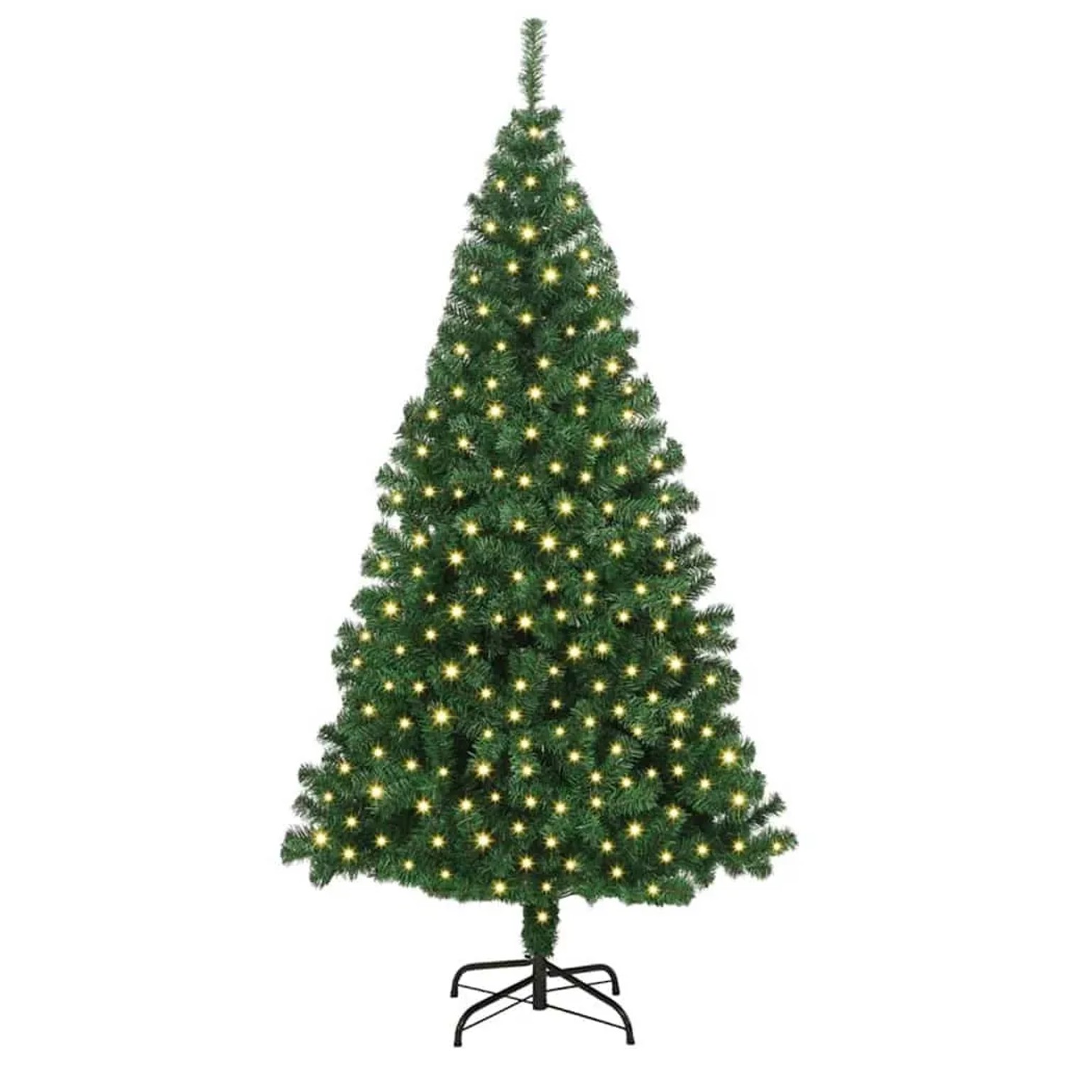 vidaXL Künstlicher Weihnachtsbaum mit 300 LEDs mit Ständer Grün 180 cm 3396909