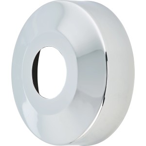 Verchromte Messing-Rosette, 18,6 mm x 20 mm, zur Abdeckung von Wanddurchbrüchen.