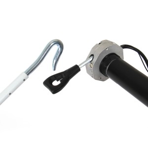 Avosdim Notkurbel 1000mm für Rollladensteuerung, mit Haken und schwarzem Griff.