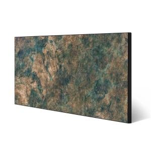 Magnettafel 78x37cm mit Kupfer Patina Motiv. Magnetwand aus Metall für Notizen und Fotos.