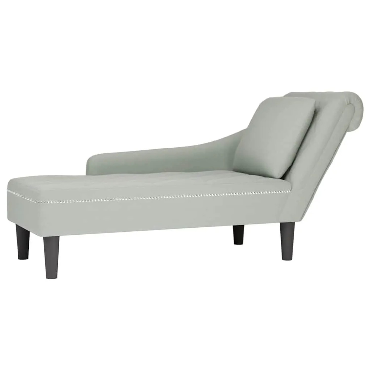 vidaXL Chaiselongue mit Kissen und Rechter Armlehne Hellgrau Samt 4009772