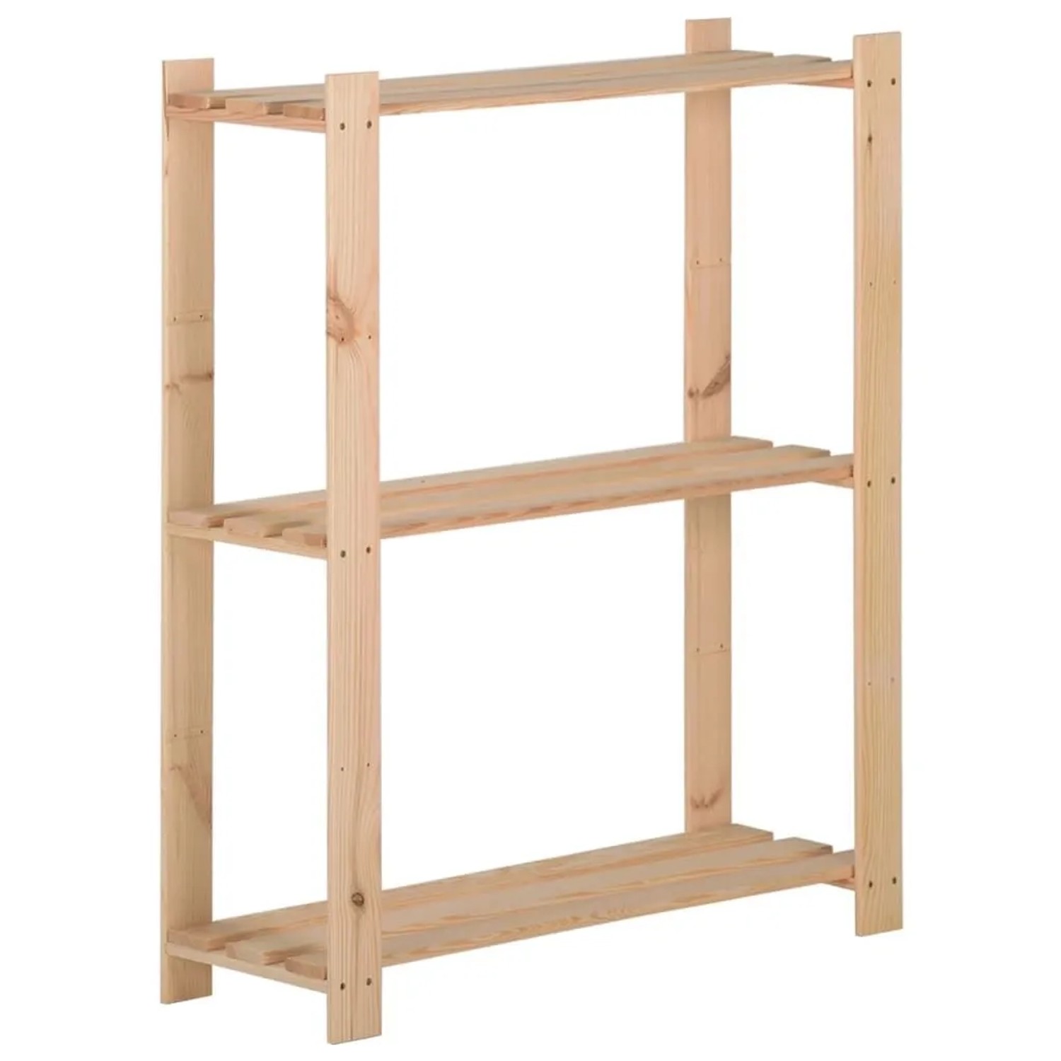 vidaXL Lagerregal mit 3 Böden 60x28,5x90 cm Massivholz Kiefer 327322