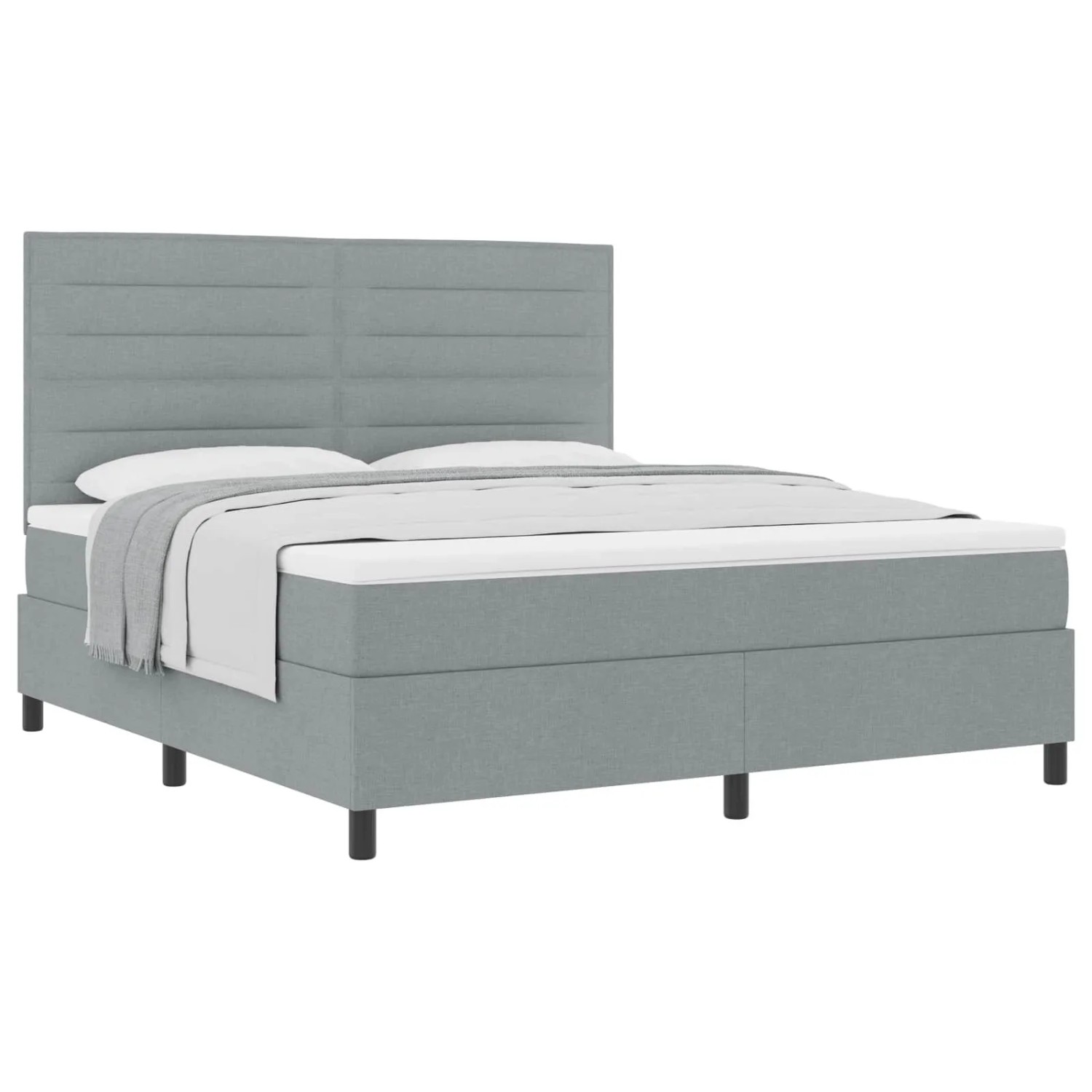 vidaXL Boxspringbett mit Matratze Hellgrau 180 x 200 cm Stoff 3339329 günstig online kaufen