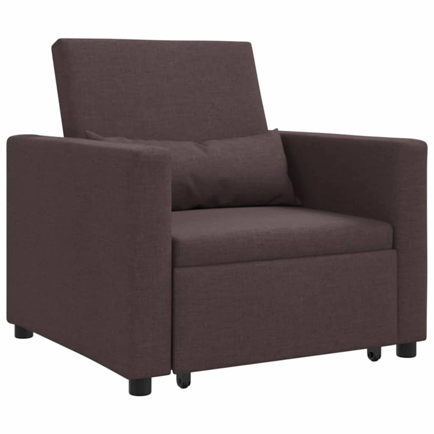 vidaXL Einzel-Schlafsofa mit Rädern Dunkelbraun 90 x 165 x 87 cm Stoff 42002688