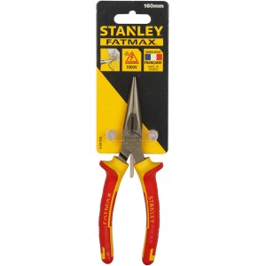Stanley Fatmax Spitzzange VDE 160mm mit rot-gelben Griffen, isoliert bis 1000V.