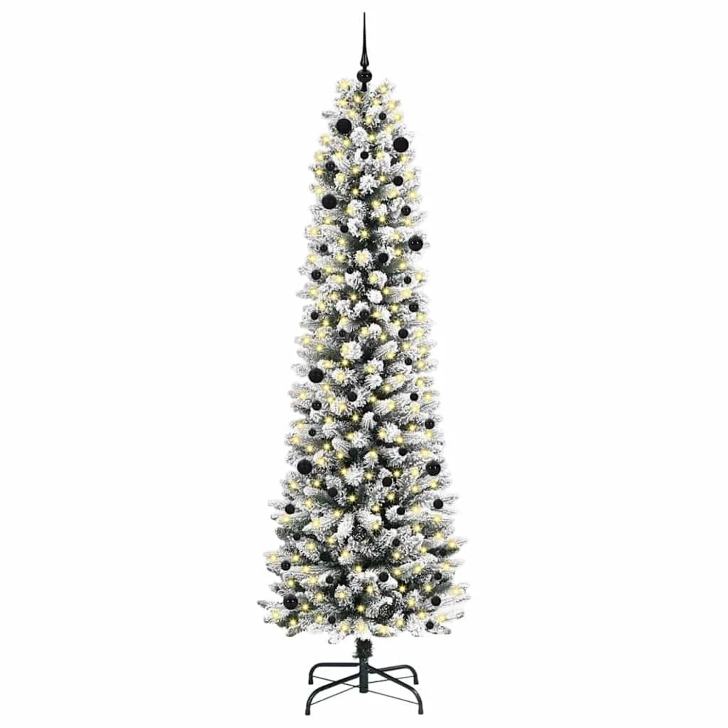 vidaXL Künstlicher Weihnachtsbaum mit 300 LEDs Grün und Weiß 240 cm 3396130