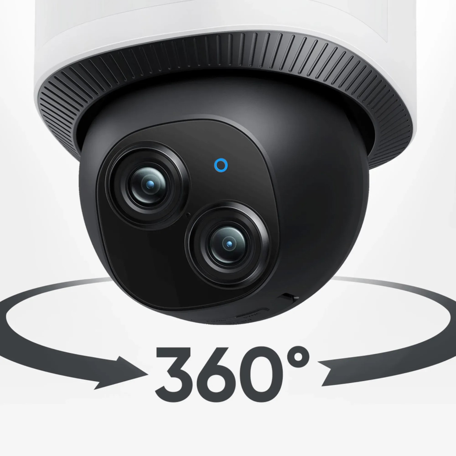 Eufy Flutlichtkamera E340 mit 360° Ansicht, zwei Objektiven und LED-Flutlicht für optimale Überwachung.