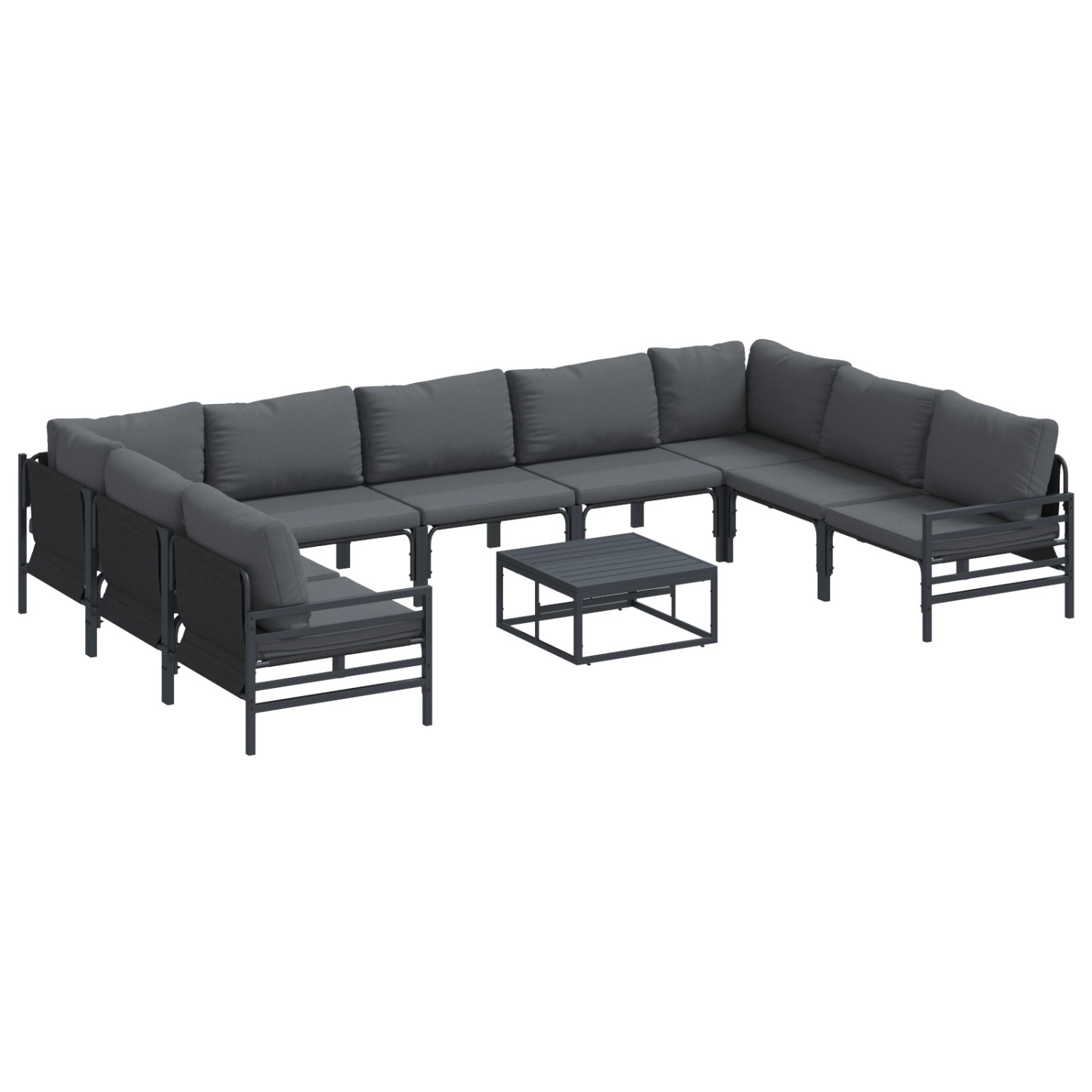 vidaXL Garten-Sofa-Set 10-Tlg Anthrazit Stahl 3379015 günstig online kaufen