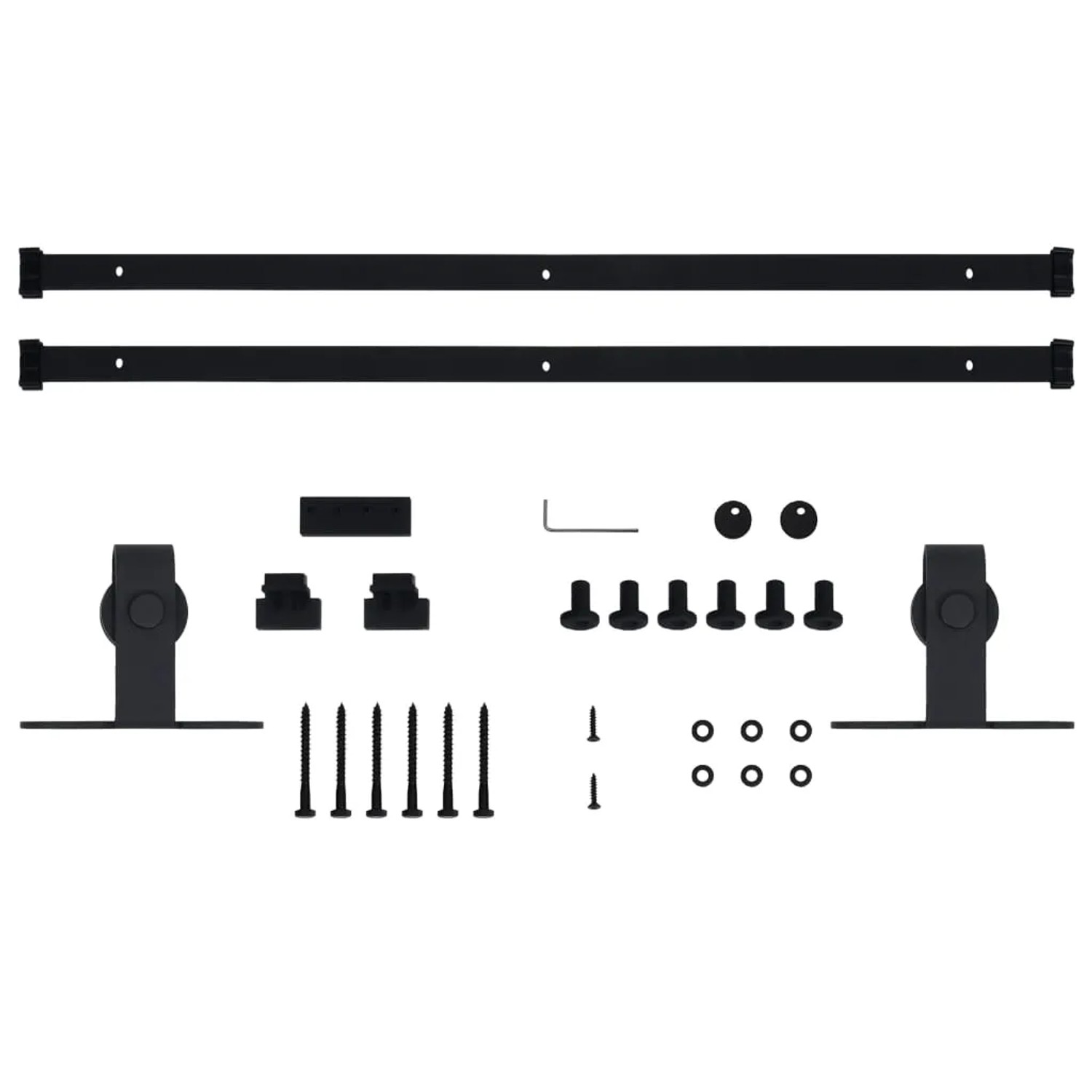vidaXL Mini Schiebetürbeschlag Set 183cm aus Carbonstahl für Schranktüren.