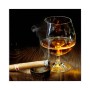 Motiv Whiskey & Zigarre auf Schlüsselkasten Glas 30x30cm. Schwarzer Korpus mit 50 Haken.