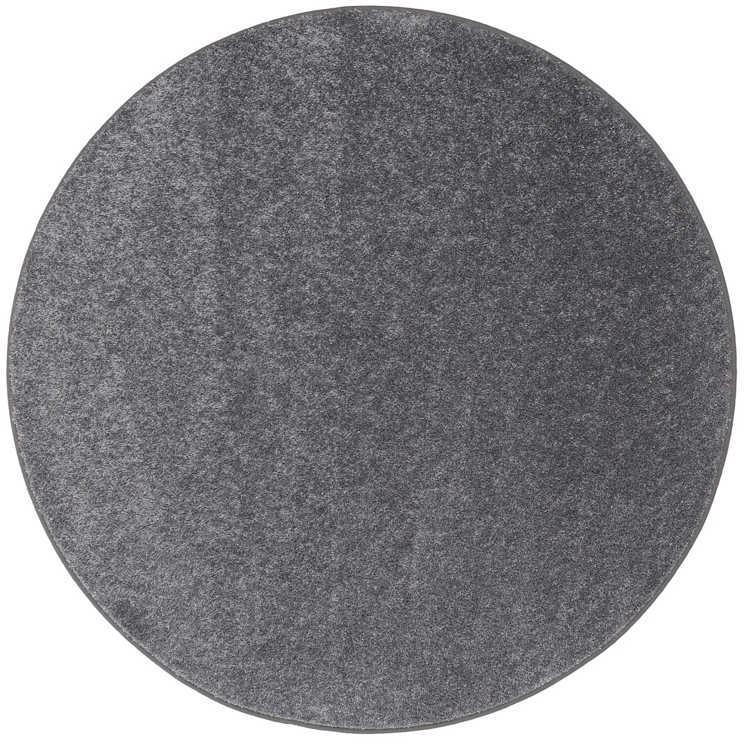 Runder, grauer Snapstyle Hochflor Teppich "Cottage" (133cm) für Wohnräume.