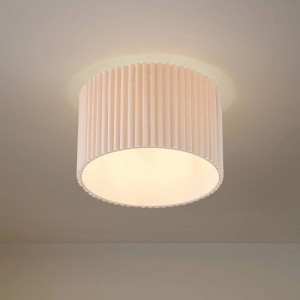 Cremefarbene Lindby Deckenlampe Libbie aus Textil im skandinavischen Stil.