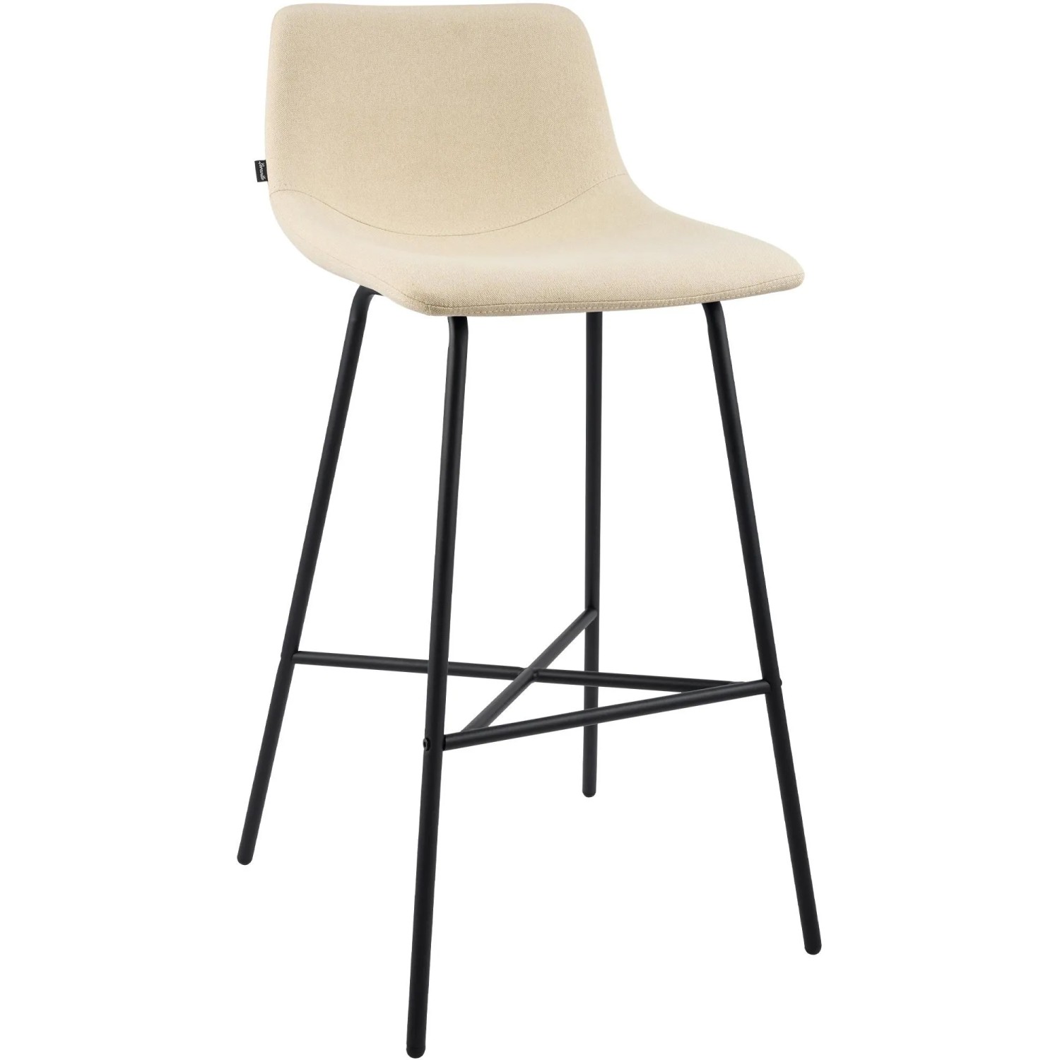 DELUKE Barhocker GEKEL Stoff Creme 44x49x98cm Barstuhl Mit Lehne Tresenhocker Tresenstuhl