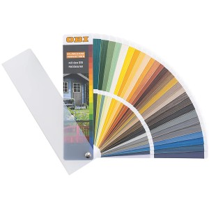 OBI Lasurenfächer Mix mit 56 Farbtönen zur Holzbeschichtung.