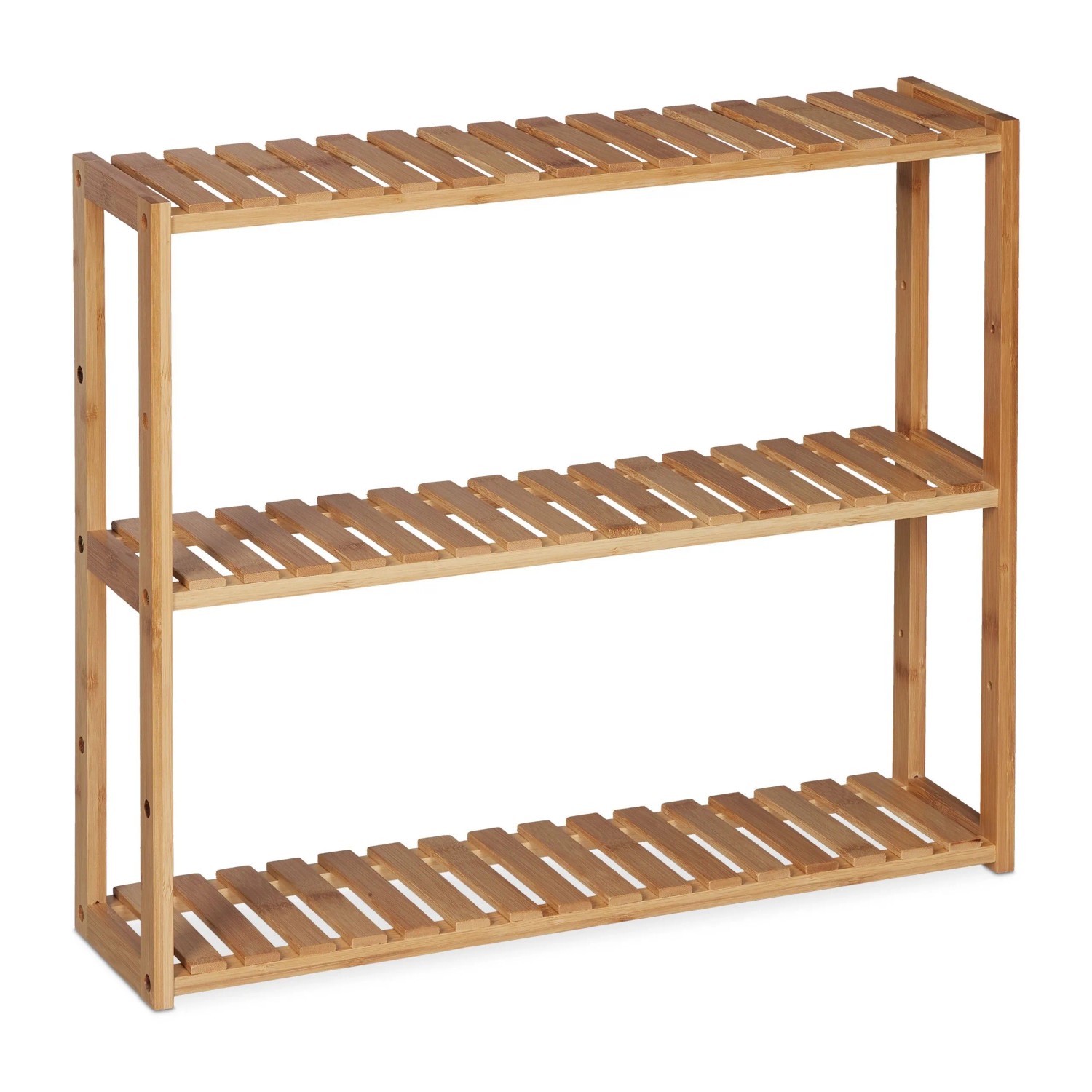 Relaxdays Wandregal Bambus Natur Höhenverstellbar 50 x 60 x 15 cm 1,7 kg