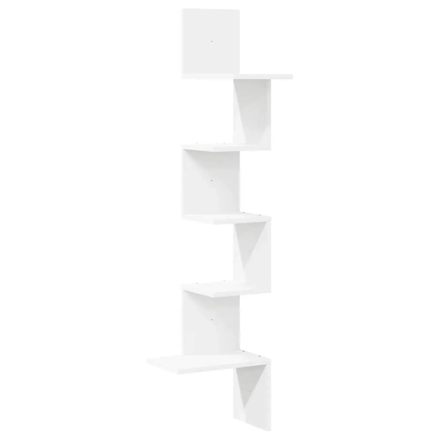 vidaXL Wand-Eckregal Weiß 32x32x127,5 cm Holzwerkstoff 860517