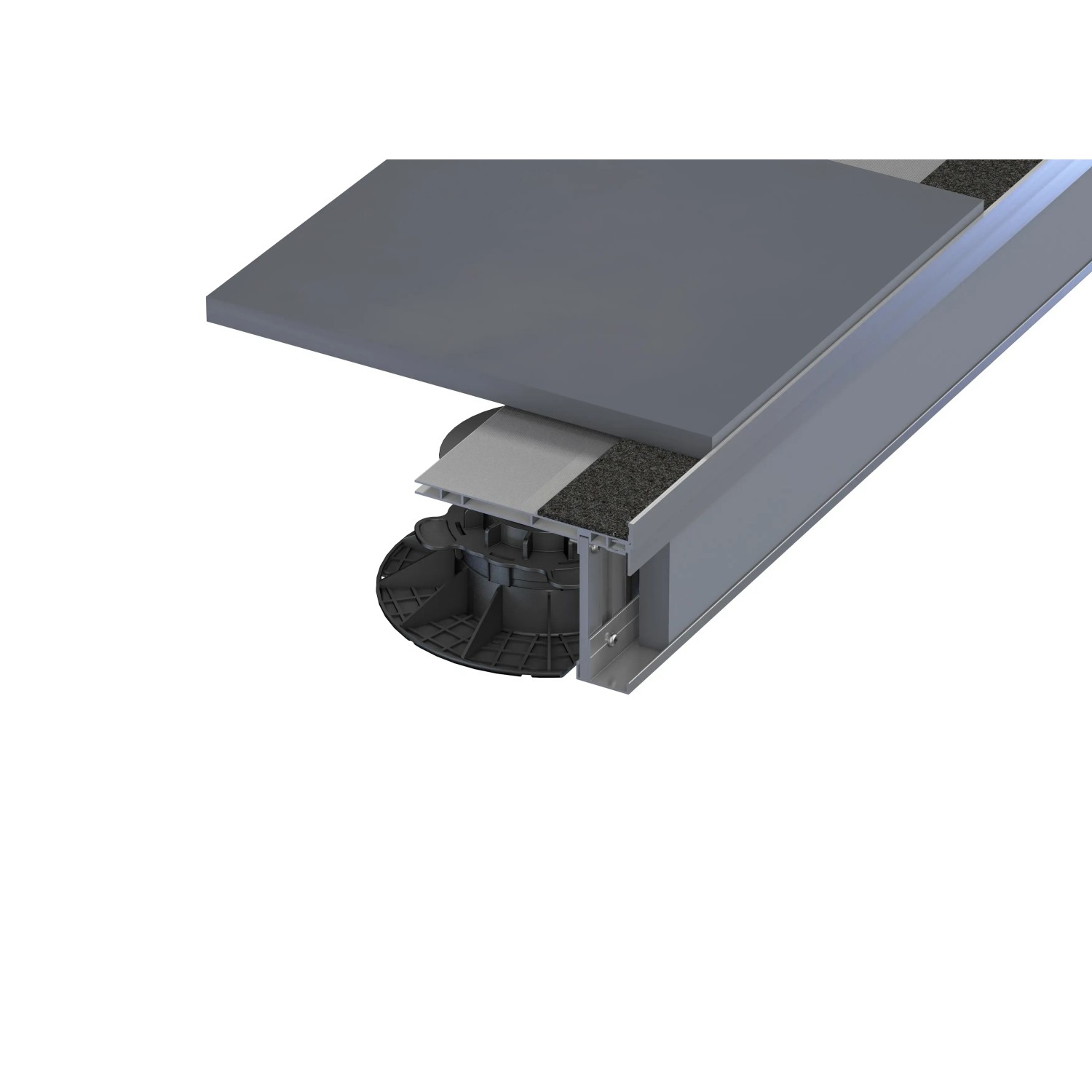 GS Terrassen Quickfixstrebe Alu Blank (6x45x2000mm) für Plattenbelag und seitliche Verblendung.