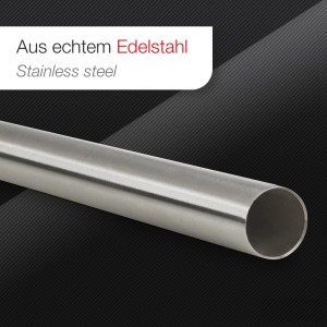 Runde SOTECH Schrankstange aus echtem, gebürstetem Edelstahl, Ø25 mm. Hochwertige Eisenwaren.