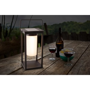 Näve LED-Camping-/Sockelleuchte, 28 cm, 2 Helligkeitsstufen, warmweißes Licht für den Außenbereich.