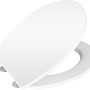 Wenko WC-Sitz White, Acryl Hochglanz mit Absenkautomatik. Weißer Duroplast Toilettendeckel mit Edelstahl-Befestigung.