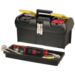 Stanley Werkzeugbox Millenium 12,5 Zoll mit herausnehmbarer Ablage und integrierten Organizer.