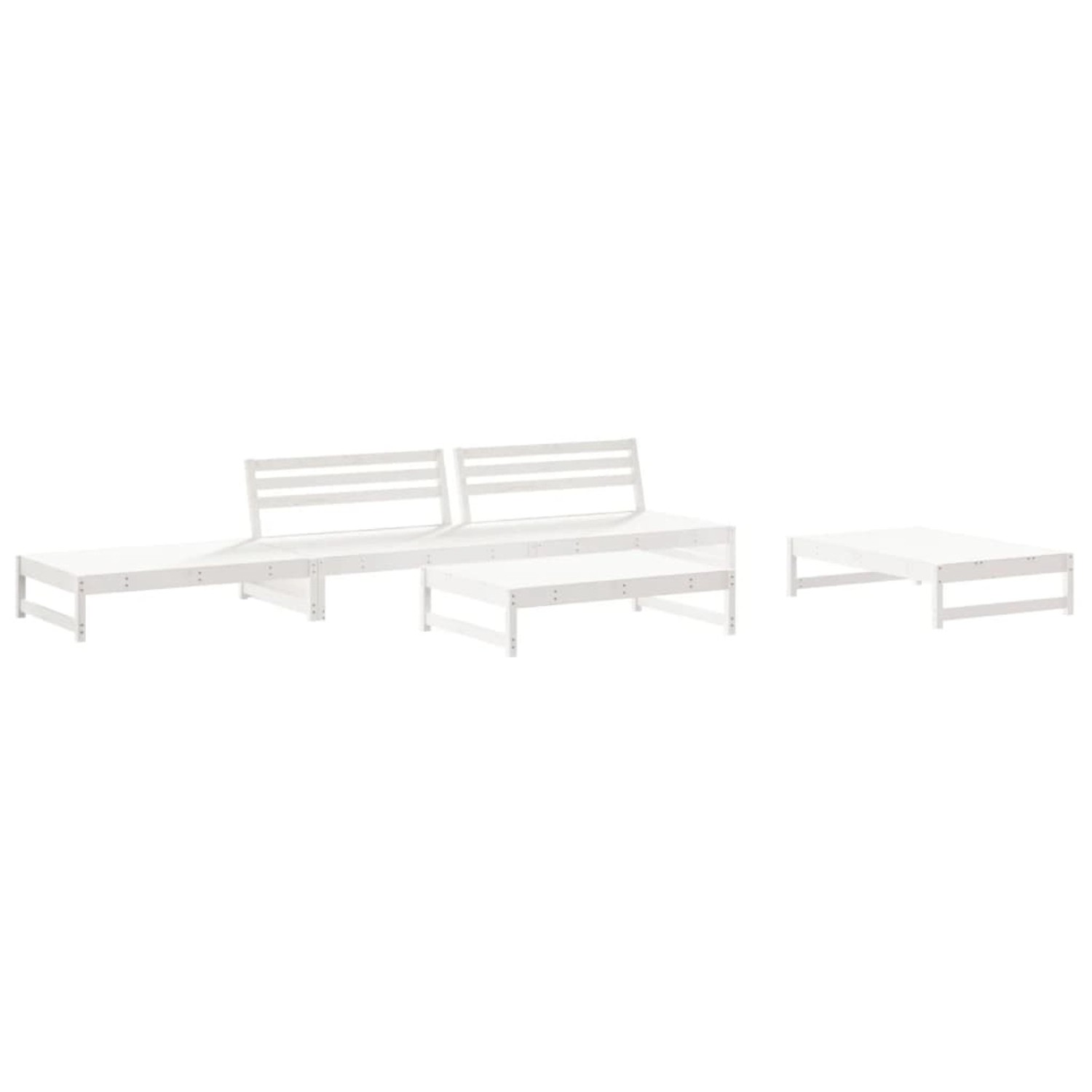 vidaXL 6-Tlg Garten-Lounge-Set Weiß Massivholz Kiefer 3186642 günstig online kaufen