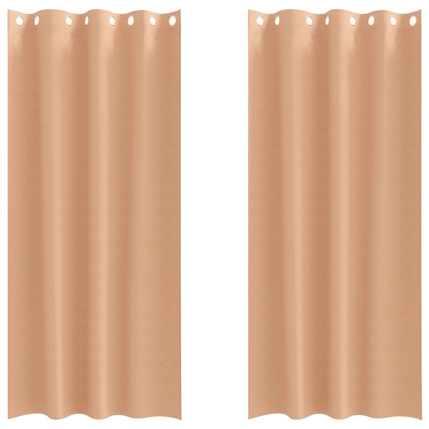 vidaXL Verdunkelungs-Vorhänge mit Ringen Hellbraun Polyester 4107370 günstig online kaufen