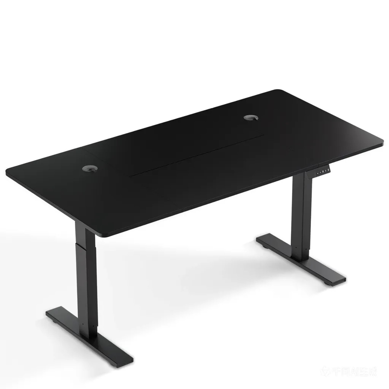 HOMAVO Elektrisch Höhenverstellbarer Schreibtisch 140x60cm mit Memory Funktion Anti Kollisions System Sitzerinnerung Schwarz