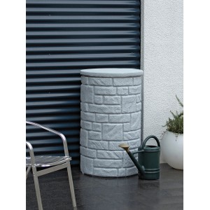 Arves Regentonne Arcado 230 l in Granit-Optik mit Gießkanne. Wassertonne für den Garten.