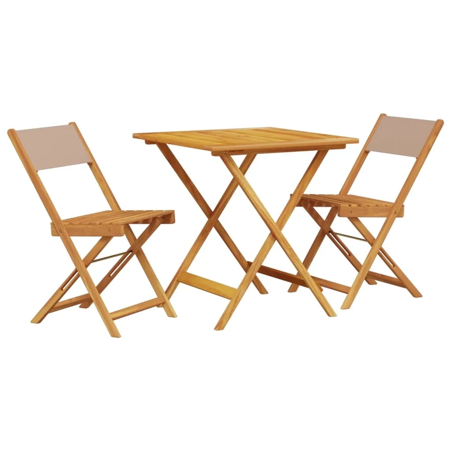 vidaXL 3-tlg Bistro-Set Taupe Stoff und Massivholz Modell 3 günstig online kaufen