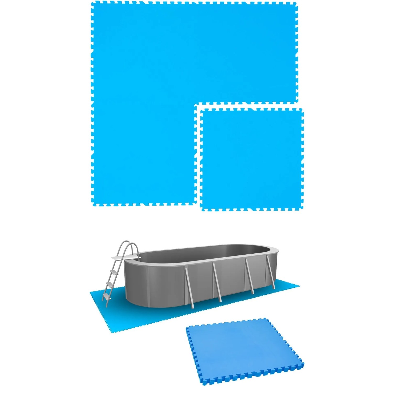 eyepower Poolunterlage 81 x 81 cm 4er Set Blau