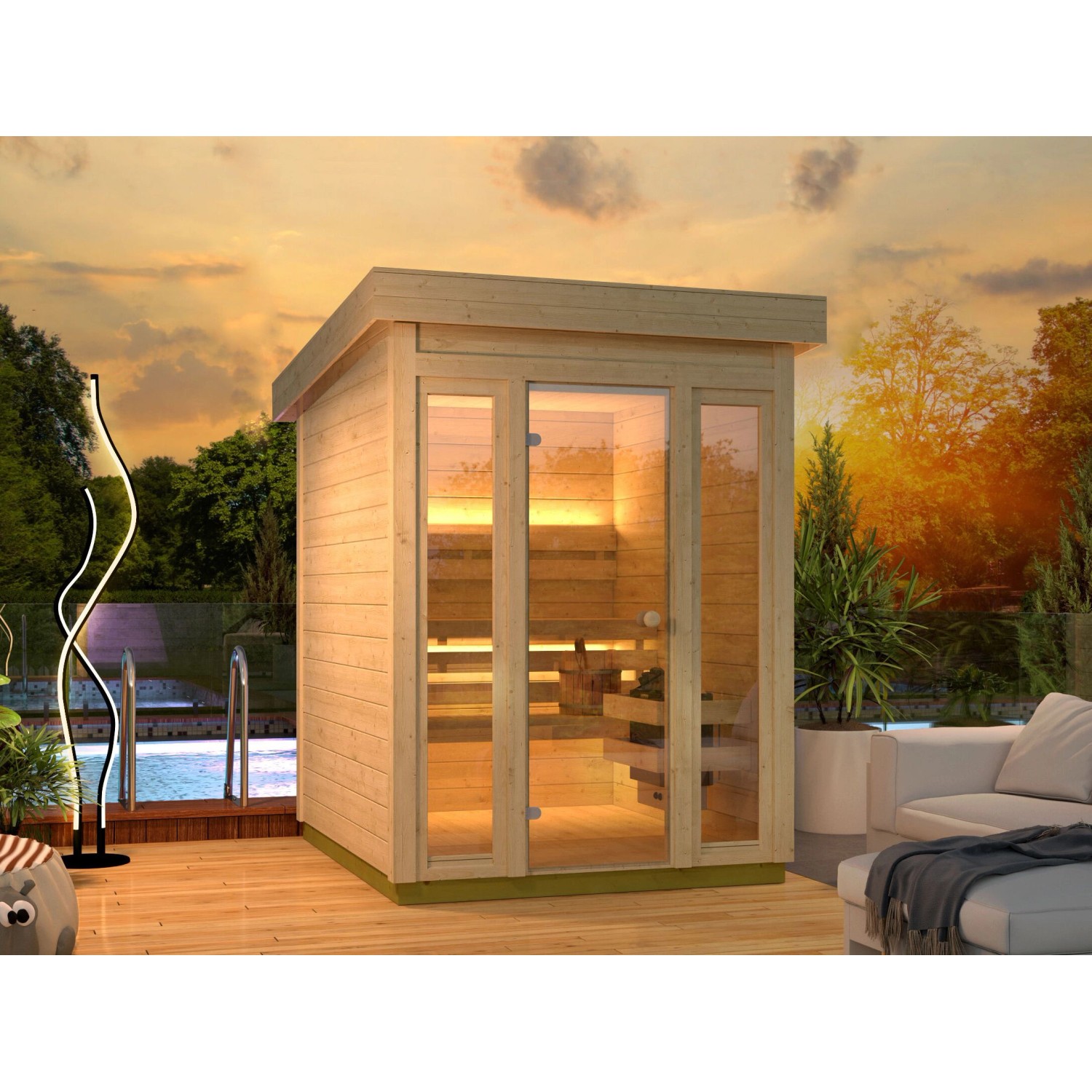 Fjordholz Mini Saunahaus Modell Helga 44 günstig online kaufen