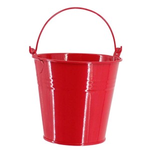 Roter Galaflor Kindereimer aus Metall, 0,8 Liter, für kleine Gärtner.