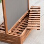 Merxx Sichtschutz aus Akazie mit Textilbespannung und Pflanzkasten, Rankhilfe für Garten und Balkon.