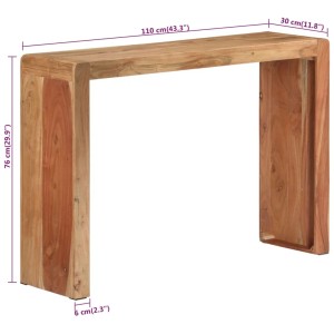 vidaXL Konsolentisch aus Akazienholz, 110x30x76 cm, ideal als Wohnzimmertisch.
