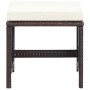 Brauner Rattan-Hocker mit cremefarbenem Polster, Teil der 13-tlg. vidaXL Garten-Essgruppe.