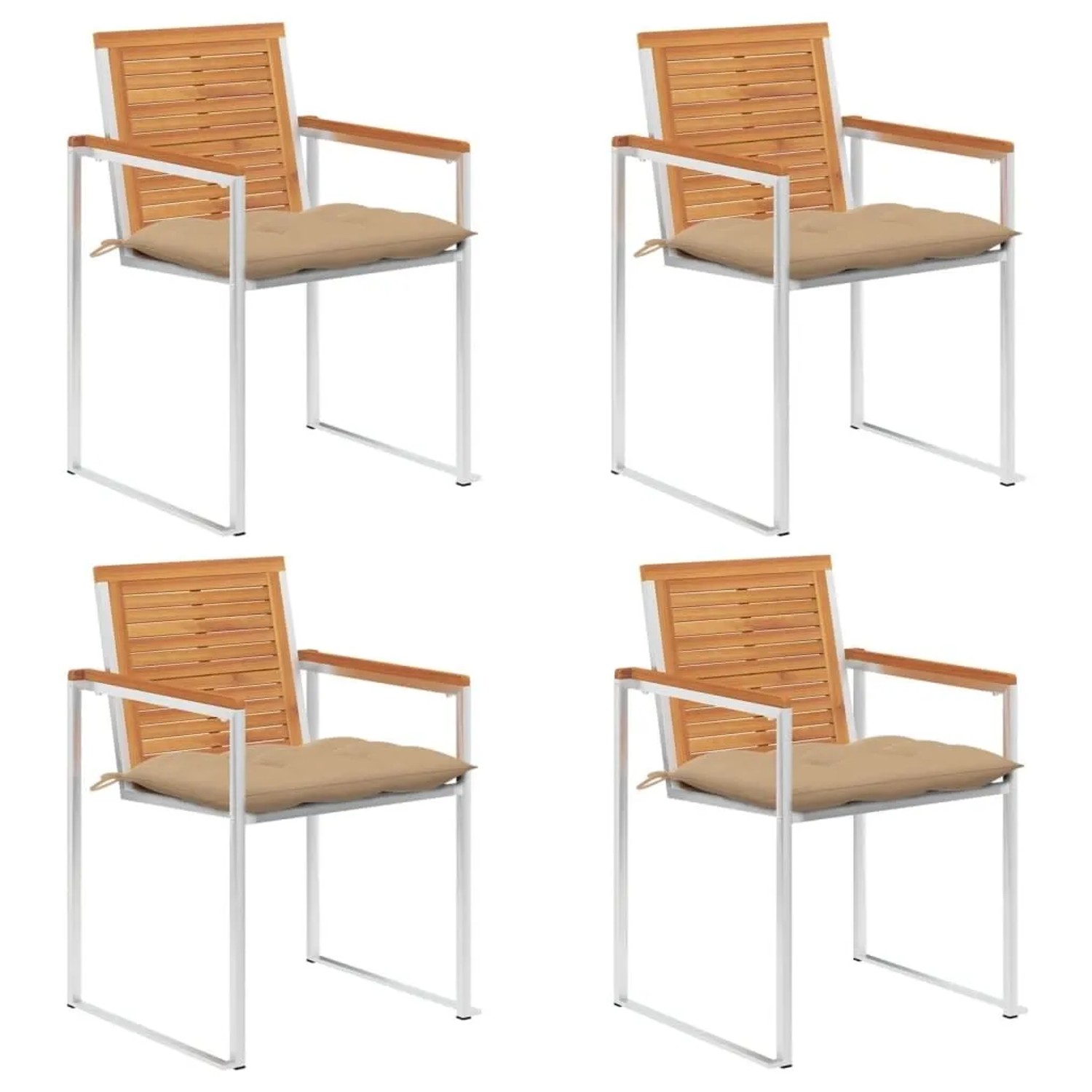 vidaXL Gartenstühle 4 Stk mit Kissen Massivholz Akazie 3078488 günstig online kaufen