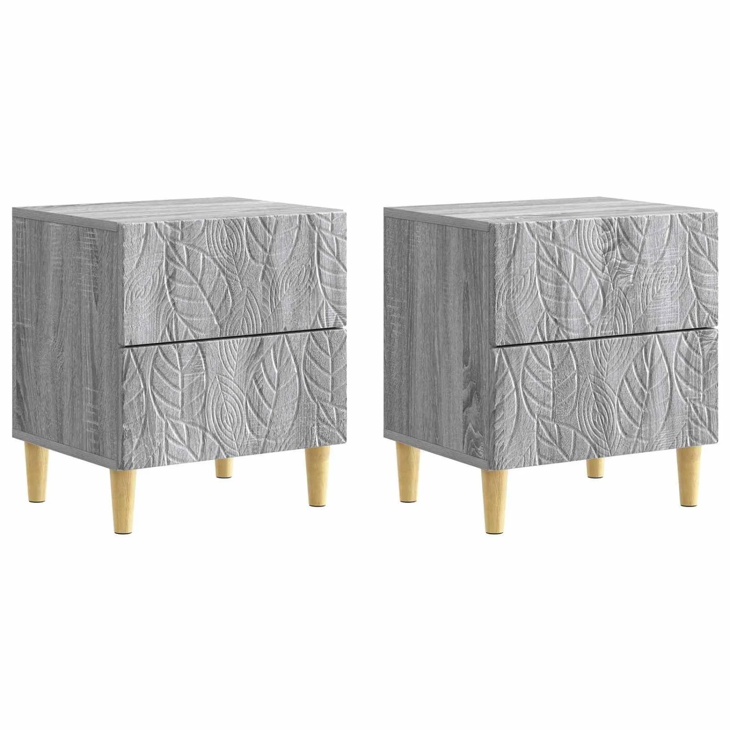 vidaXL Nachttisch 2 Stk Grau Sonoma 43 x 34,5 x 48 cm Holzwerkstoff 894998