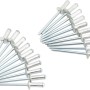 Mehrere LUX Mehrbereich-Blindnieten (3,2 mm x 9,5 mm) aus Aluminium und Stahl.