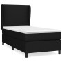 Schwarzes vidaXL Boxspringbett 90x200 cm mit Matratze und Kopfteil.