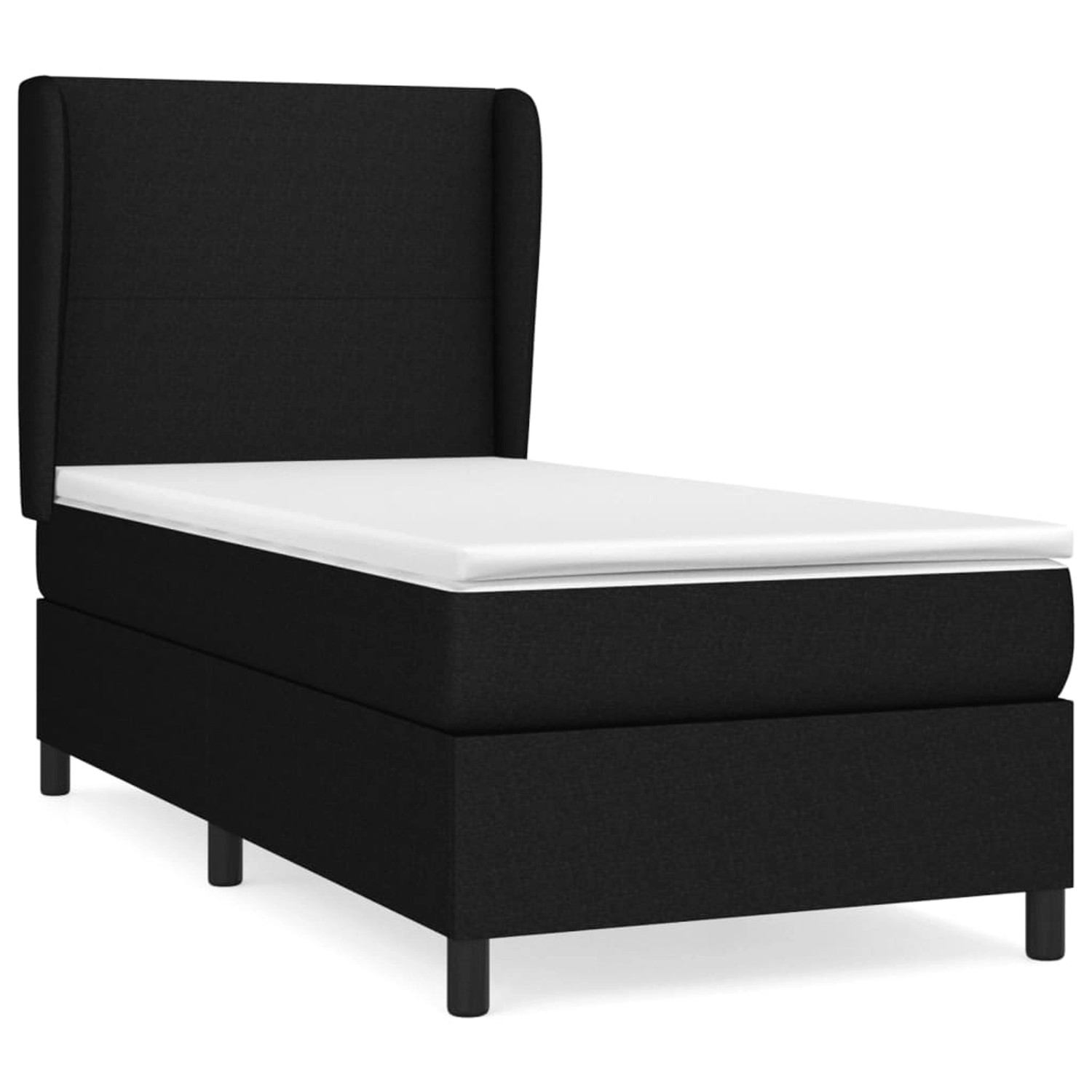 vidaXL Boxspringbett mit Matratze Schwarz 90x200 cm Stoff1388483 günstig online kaufen