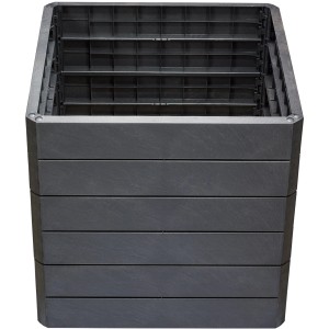 Garantia Hochbeet Ergo Quadro L 75 Stone, quadratisches Kunststoff-Hochbeet in Steinoptik.