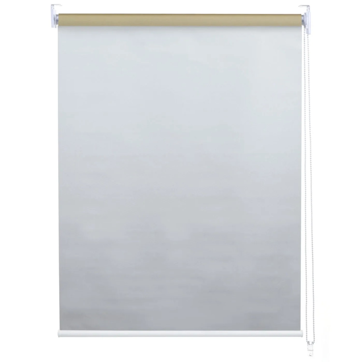 Beiges MCW Rollo (70x160cm) mit Kettenzug für Wand- oder Deckenmontage. Sichtschutz und Thermobarriere.