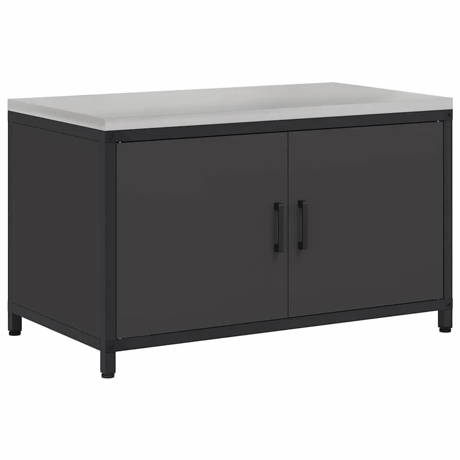 vidaXL Küchenaufbewahrung mit Regal Schwarz 60 x 50 x 92 cm Stahl 874996 günstig online kaufen